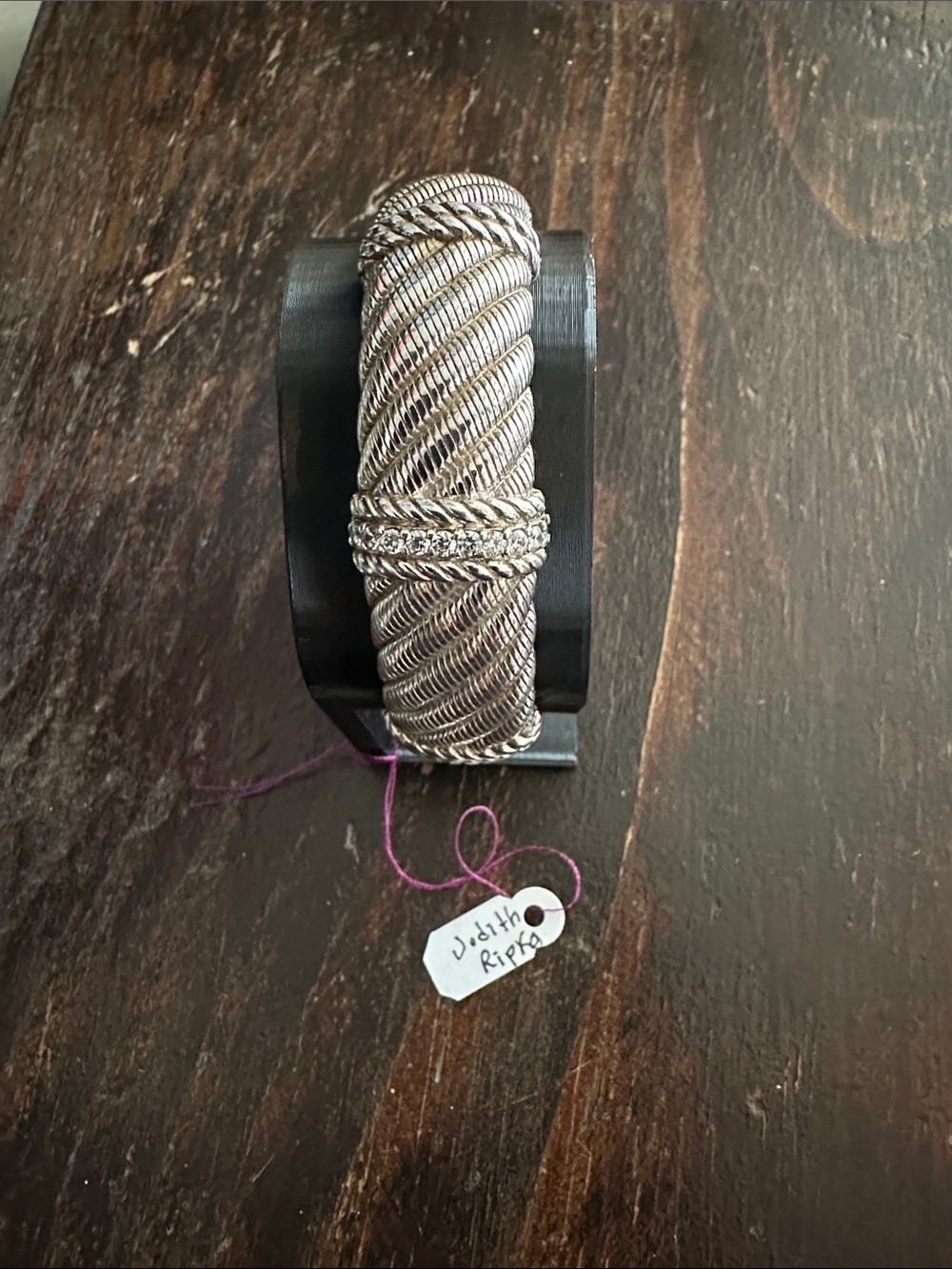 Judith Ripka Silver-Tone Twisted Rope Cuff Bracelet